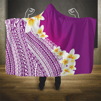 Tahiti Plumeria Tribal Pattern Hooded Blanket Wave Style Purple LT05 - Polynesian Pride