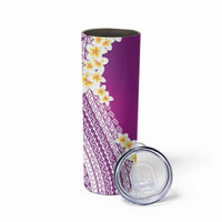 Tahiti Plumeria Tribal Pattern Skinny Tumbler Wave Style Purple LT05 - Polynesian Pride