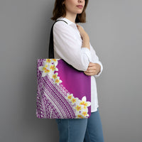 Tahiti Plumeria Tribal Pattern Tote Bag Wave Style Purple LT05 - Polynesian Pride