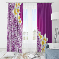 Tahiti Plumeria Tribal Pattern Window Curtain Wave Style Purple LT05 - Polynesian Pride
