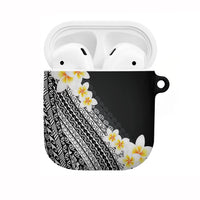 Tahiti Plumeria Tribal Pattern AirPods Case Wave Style Black LT05 Black - Polynesian Pride