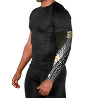Tahiti Plumeria Tribal Pattern Arm Sleeves Wave Style Black LT05 - Polynesian Pride