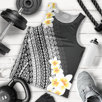 Tahiti Plumeria Tribal Pattern Men Tank Top Wave Style Black LT05 - Polynesian Pride