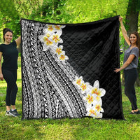 Tahiti Plumeria Tribal Pattern Quilt Wave Style Black LT05 - Polynesian Pride