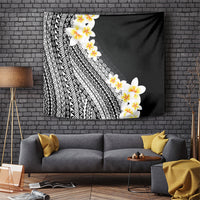 Tahiti Plumeria Tribal Pattern Tapestry Wave Style Black LT05 Black - Polynesian Pride