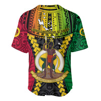 Vanuatu Baseball Jersey Vanuatuan Coat Of Arms Mix Pig Tusk Poynesian Pattern LT05 - Polynesian Pride