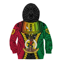 Vanuatu Kid Hoodie Vanuatuan Coat Of Arms Mix Pig Tusk Poynesian Pattern LT05 - Polynesian Pride