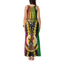 Personalized Vanuatu Tank Maxi Dress Vanuatuan Coat Of Arms Mix Pig Tusk Poynesian Pattern LT05 - Polynesian Pride