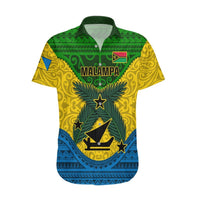 Vanuatu Malampa Province Hawaiian Shirt Coat Of Arms And Namele Fern Polynesian Pattern LT05 Yellow - Polynesian Pride