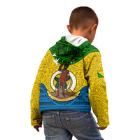 Vanuatu Malampa Province Kid Hoodie Coat Of Arms And Namele Fern Polynesian Pattern LT05 - Polynesian Pride