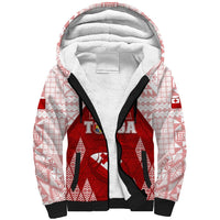 Custom Tonga Rugby Sherpa Hoodie 2023 Pacific Championships Kupesi Ngatu Mate Maa LT05 Unisex Red - Polynesian Pride