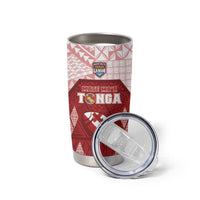 Custom Tonga Rugby Tumbler Cup 2023 Pacific Championships Kupesi Ngatu Mate Maa LT05 - Polynesian Pride