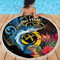 Vanuatu Fishing Beach Blanket It's Time To Fish LT05 - Polynesian Pride