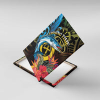 Vanuatu Fishing Canvas Wall Art It's Time To Fish LT05 With Frame Black - Polynesian Pride