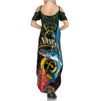 Vanuatu Fishing Summer Maxi Dress It's Time To Fish LT05 - Polynesian Pride