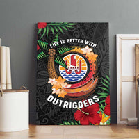 French Polynesia Outrigger Canoe Race Canvas Wall Art Tropical Vibe LT05 - Polynesian Pride