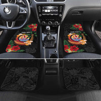 French Polynesia Outrigger Canoe Race Car Mats Tropical Vibe LT05 Set 4pcs Black - Polynesian Pride