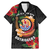 Personalised French Polynesia Outrigger Canoe Race Family Matching Mermaid Dress and Hawaiian Shirt Tropical Vibe
