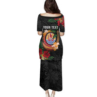 Personalised French Polynesia Outrigger Canoe Race Family Matching Puletasi and Hawaiian Shirt Tropical Vibe