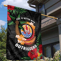 French Polynesia Outrigger Canoe Race Garden Flag Tropical Vibe LT05 - Polynesian Pride