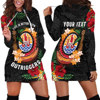 Personalised French Polynesia Outrigger Canoe Race Hoodie Dress Tropical Vibe LT05 - Polynesian Pride