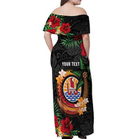 Personalised French Polynesia Outrigger Canoe Race Off Shoulder Maxi Dress Tropical Vibe LT05 - Polynesian Pride