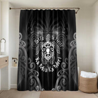 Aotearoa Toitu Te Tiriti Bathroom Set Ka Mua Ka Muri LT05 Shower Curtain Only Black - Polynesian Pride