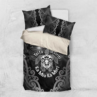 Aotearoa Toitu Te Tiriti Bedding Set Ka Mua Ka Muri LT05 US Twin 172cm x 218cm Black - Polynesian Pride