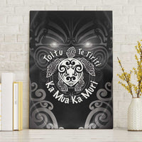 Aotearoa Toitu Te Tiriti Canvas Wall Art Ka Mua Ka Muri LT05 Without Frame Black - Polynesian Pride