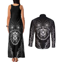 Aotearoa Toitu Te Tiriti Couples Matching Tank Maxi Dress and Long Sleeve Button Shirt Ka Mua Ka Muri