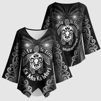 Aotearoa Toitu Te Tiriti Kimono Sleeve Blouse Ka Mua Ka Muri LT05 - Polynesian Pride