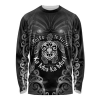 Aotearoa Toitu Te Tiriti Long Sleeve Shirt Ka Mua Ka Muri LT05 Unisex Black - Polynesian Pride
