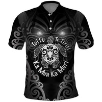 Aotearoa Toitu Te Tiriti Polo Shirt Ka Mua Ka Muri LT05 Black - Polynesian Pride