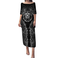 Aotearoa Toitu Te Tiriti Puletasi Ka Mua Ka Muri LT05 Long Dress Black - Polynesian Pride