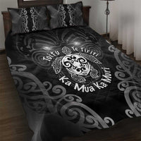 Aotearoa Toitu Te Tiriti Quilt Bed Set Ka Mua Ka Muri LT05 Black - Polynesian Pride