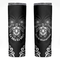 Aotearoa Toitu Te Tiriti Skinny Tumbler Ka Mua Ka Muri LT05 Black - Polynesian Pride