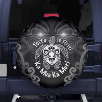 Aotearoa Toitu Te Tiriti Spare Tire Cover Ka Mua Ka Muri LT05 No hole Black - Polynesian Pride