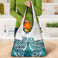 New Zealand Aotearoa Kia Ora Grocery Bag Paua Shell Maori Silver Fern LT05 - Polynesian Pride