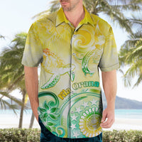 Personalised Cook Islands Kia Orana Hawaiian Shirt Polynesian Turtle With Circle Stars LT05 - Polynesian Pride