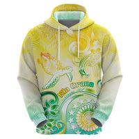 Personalised Cook Islands Kia Orana Zip Hoodie Polynesian Turtle With Circle Stars LT05 - Polynesian Pride