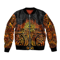 New Zealand Tamanuitera The Sun Bomber Jacket Maori Pattern LT05 Unisex Orange - Polynesian Pride