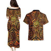 New Zealand Tamanuitera The Sun Couples Matching Puletasi and Hawaiian Shirt Maori Pattern LT05 - Polynesian Pride