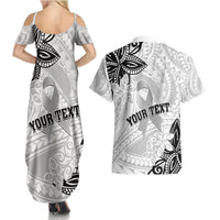 Personalised Polynesia Brain Cancer Couples Matching Summer Maxi Dress and Hawaiian Shirt No One Fights Alone LT05 - Polynesian Pride
