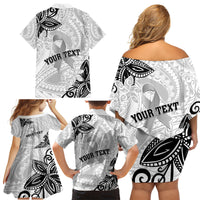 Personalised Polynesia Brain Cancer Family Matching Off Shoulder Short Dress and Hawaiian Shirt No One Fights Alone LT05 - Polynesian Pride