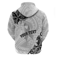 Personalised Polynesia Brain Cancer Hoodie No One Fights Alone LT05 - Polynesian Pride