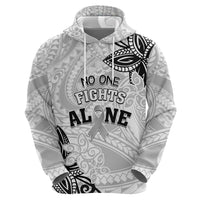 Personalised Polynesia Brain Cancer Hoodie No One Fights Alone LT05 - Polynesian Pride