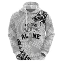 Personalised Polynesia Brain Cancer Hoodie No One Fights Alone LT05 - Polynesian Pride