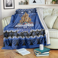 New Zealand July Christmas Blanket Maori Kiwi Xmas Tree - Blue LT05 Blue - Polynesian Pride