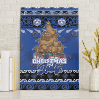 New Zealand July Christmas Canvas Wall Art Maori Kiwi Xmas Tree - Blue LT05 Without Frame Blue - Polynesian Pride