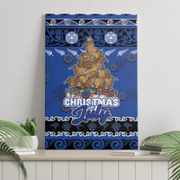 New Zealand July Christmas Canvas Wall Art Maori Kiwi Xmas Tree - Blue LT05 - Polynesian Pride